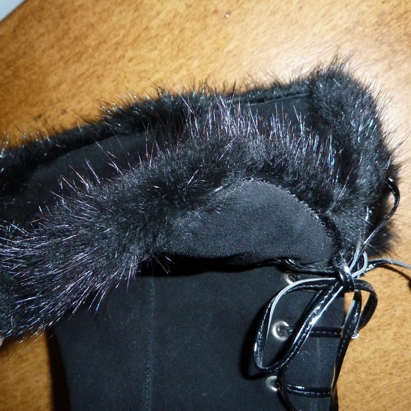 Luichiny Black Suede Wedge Boots 40 - Picture 6 of 6